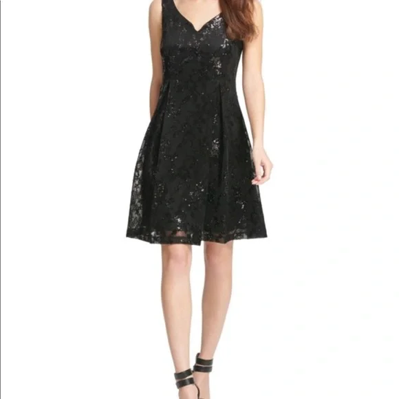 black sequin fit and flare dress La Femme 32072 Strapless Floral Sequin Prom Gown